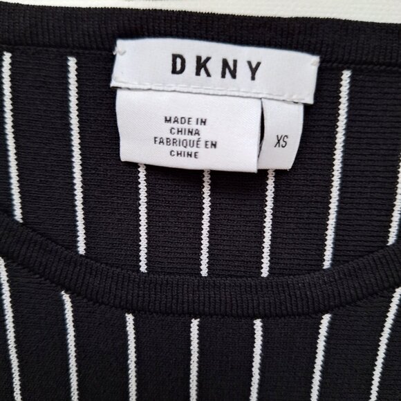 DKNY Black and White Striped Top - Picture 3 of 6